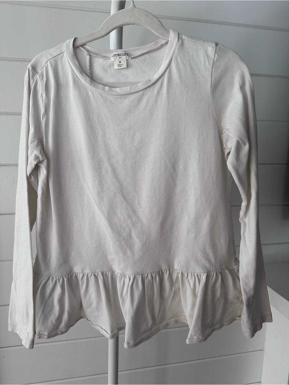 Crewcuts White Long-Sleeve Peplum Tee